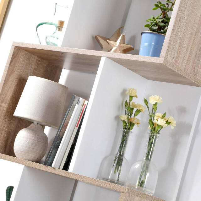 CaliCosy Boekenkast multi-kast h180 cm hout en wit decor 2931857 large