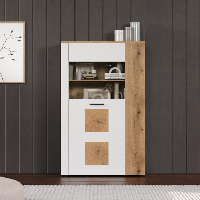 CaliCosy Vitrine met 2 deuren, waarvan 1 met gehard glas l90 cm vitoria 3042289 large
