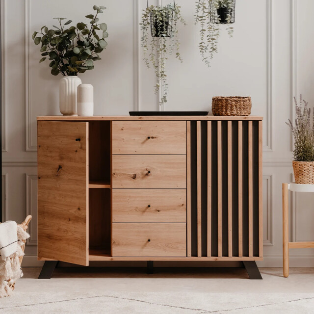 CaliCosy Buffet 2 deuren en 4 laden eikenhouten decor l118 cm lublin 2930157 large