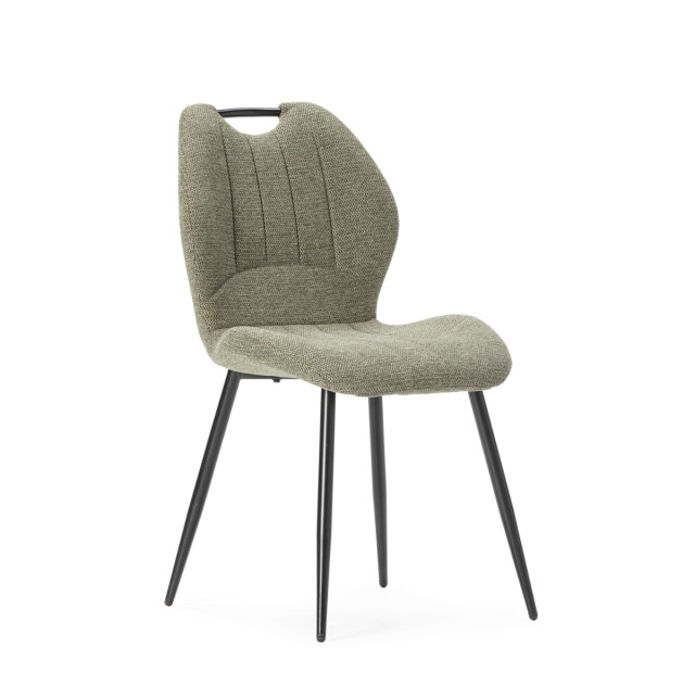 CaliCosy Set van 4 stoelen in stof met zwarte metalen poten l48 cm muli 3078790 large