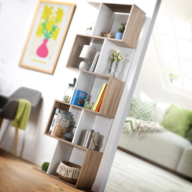 CaliCosy Boekenkast multi-kast h180 cm hout en wit decor 2931857 large