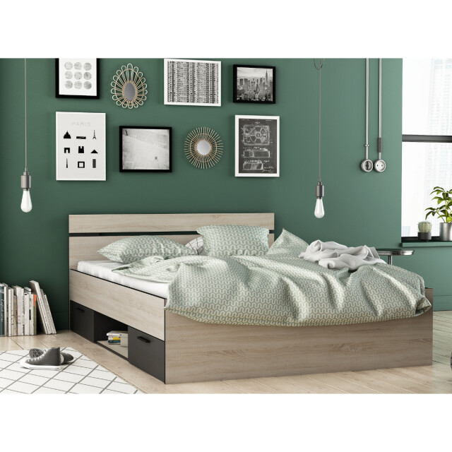 CaliCosy Lit 140x200 cm 2 tiroirs et 1 niche l204,3 cm michigan 3079645 large