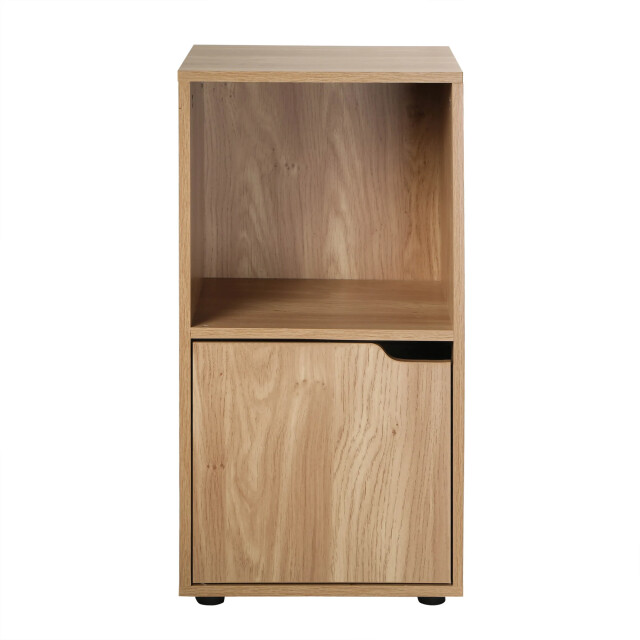 CaliCosy Set van 2 nachtkastjes met 2 compartimenten, houtdecor, 1 deur 2929586 large