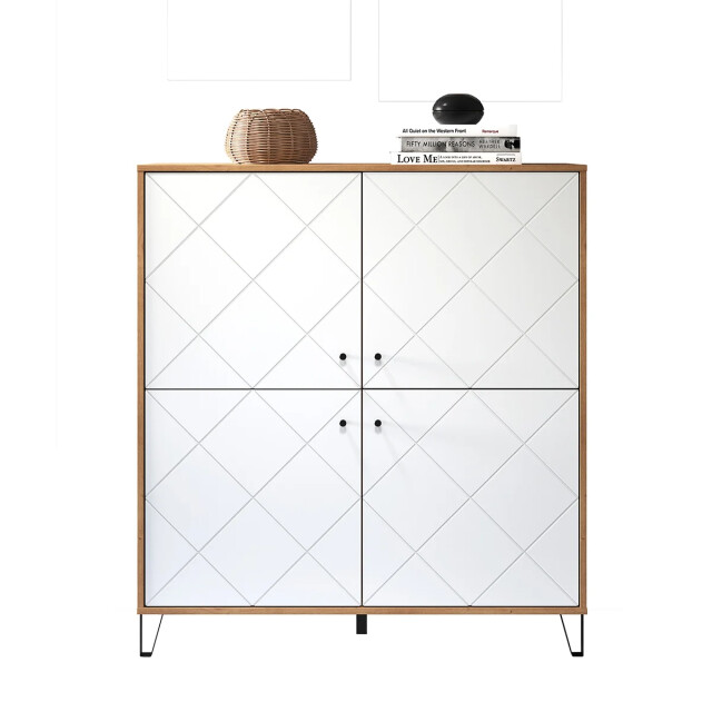 CaliCosy Buffet hoog 4 deuren mat wit l123 cm touch 2930750 large