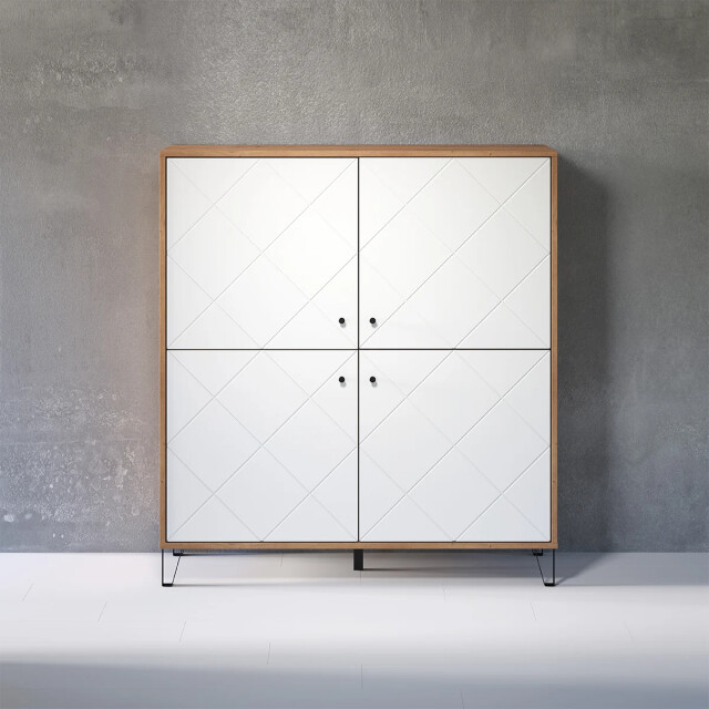 CaliCosy Buffet hoog 4 deuren mat wit l123 cm touch 2930750 large