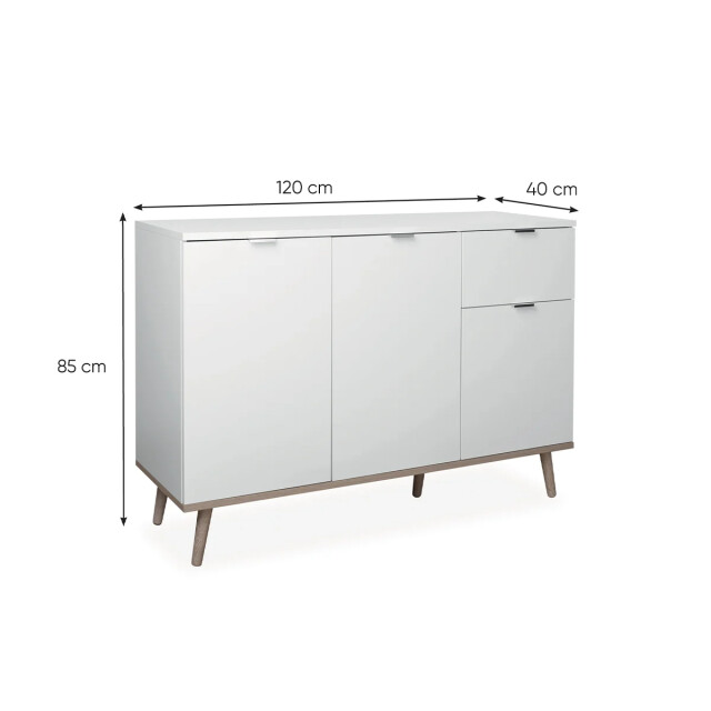 CaliCosy Buffet 3 deuren 2 planken 1 lade l120 cm copenhague 2930230 large