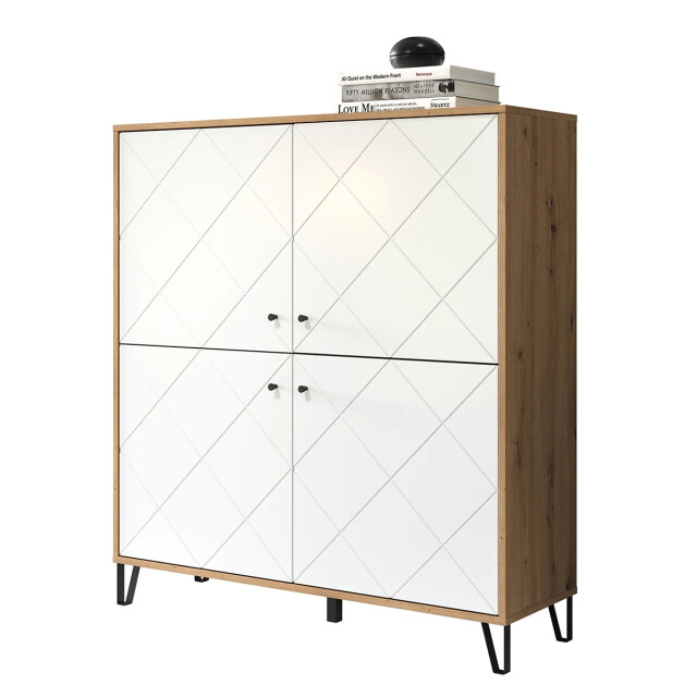 CaliCosy Buffet hoog 4 deuren mat wit l123 cm touch 2930750 large