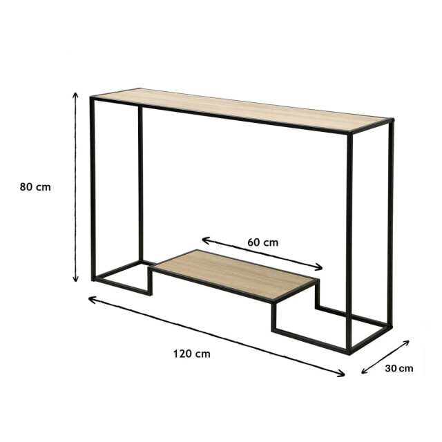 CaliCosy Moderne console 2 niveaus eiken decor l120cm 2929329 large