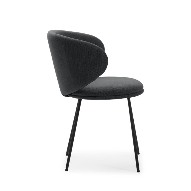 CaliCosy Set van 2 stoelen in stof met zwarte metalen poten l60 cm rush 3078762 large