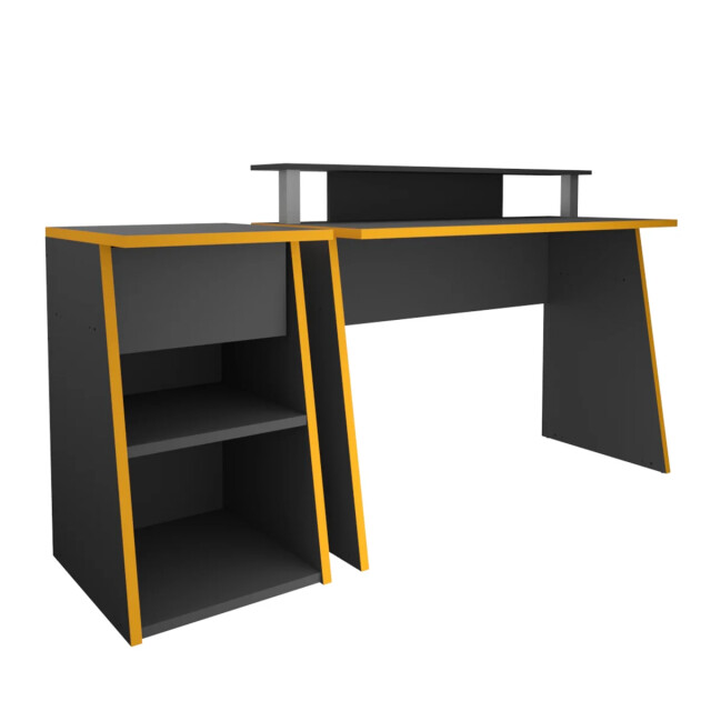 CaliCosy Grijze antraciet en oranje zocker pro 1 bureau l93 cm 2930031 large