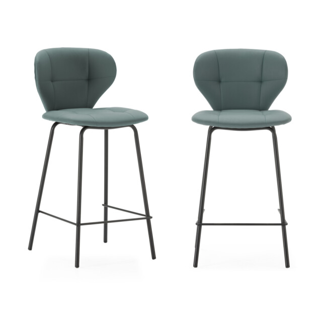 CaliCosy Set van 2 krukken met zwarte metalen poten h67 cm maura 3078783 large