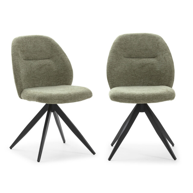 CaliCosy Set van 2 draaibare stoelen in stof met zwarte metalen poten l47 cm tamara 3078559 large