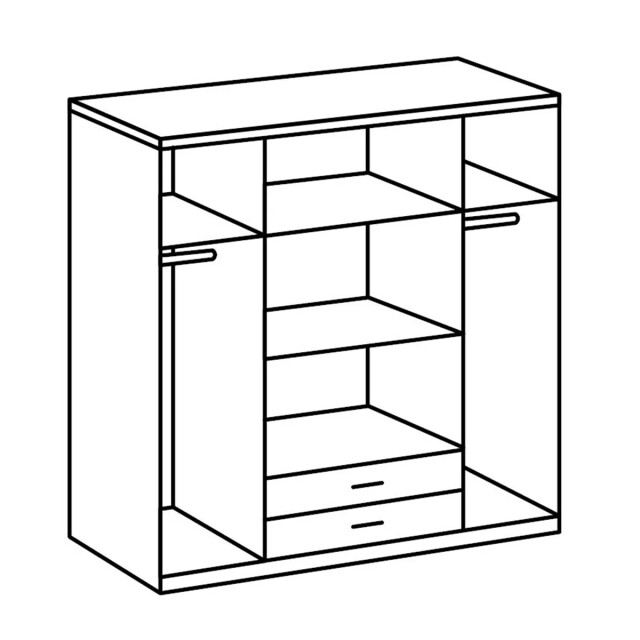 CaliCosy Kast met 4 deuren waarvan 2 spiegels en 2 laden l180 cm 2930630 large