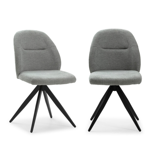 CaliCosy Set van 2 draaibare stoelen in stof met zwarte metalen poten l47 cm tamara 3078558 large