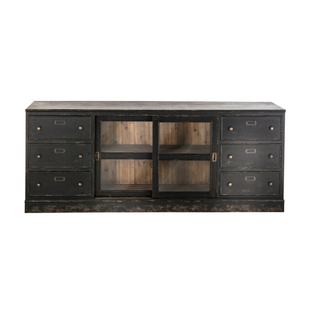 Signature Dressoir van massief hout en glas l280 cm amsterdam 3061024 large