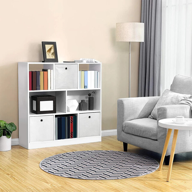 CaliCosy Witte boekenkast met 8 open opbergvakken l97,5 x h100 cm 2931931 large