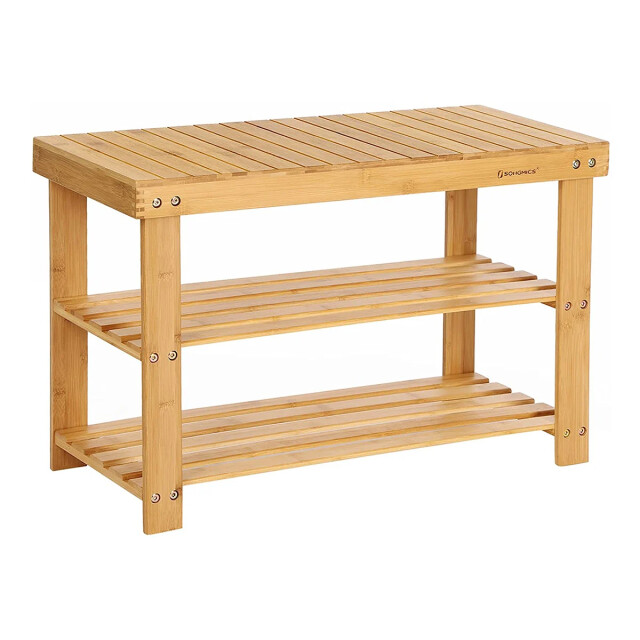 CaliCosy Schoenenbank 3 niveaus van natuurlijk bamboe l70 cm 2929389 large