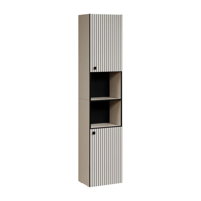 CaliCosy Geribbelde badkamerkolom met 2 deuren en 2 open vakken h186 cm purebliss 3042523 large