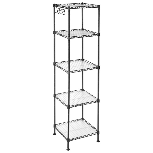 CaliCosy Metalen zwart rek met modulair opbergrooster l30 x h121 cm 2929411 large
