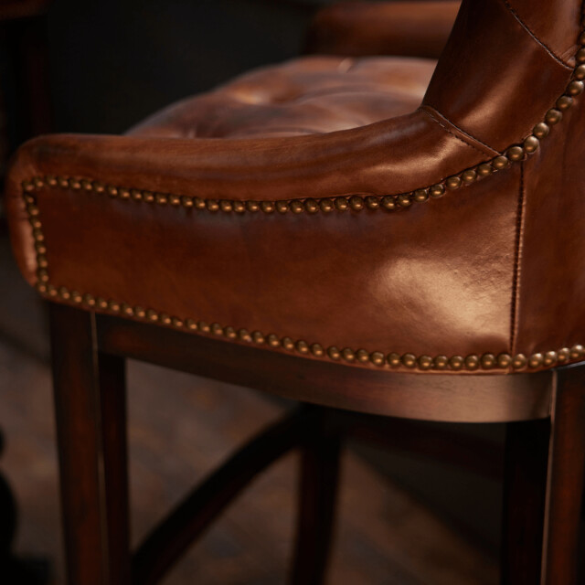 Signature Barfauteuil van hout en semi-aniline leer h121 cm 3018345 large