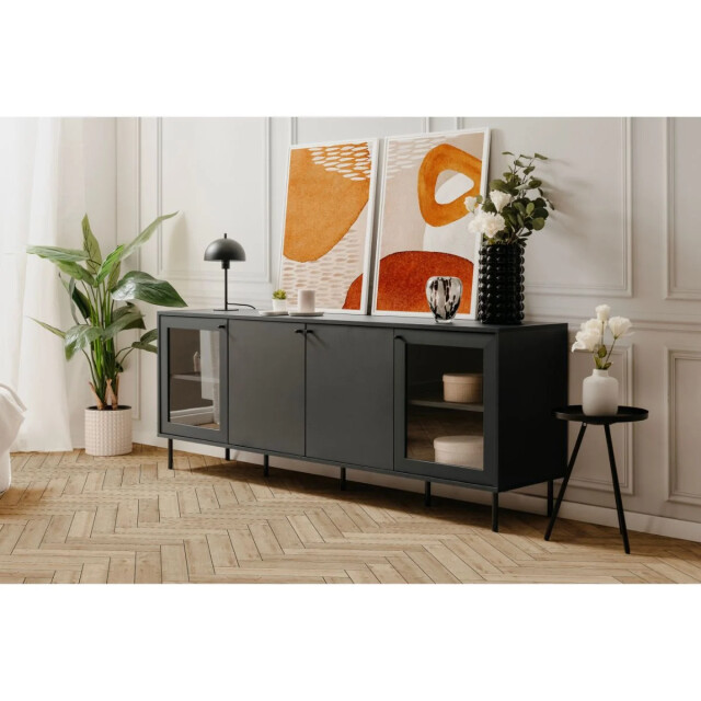 CaliCosy Buffet bas 4 deuren waarvan 2 met glas marineblauw l180 cm bogota 2930269 large