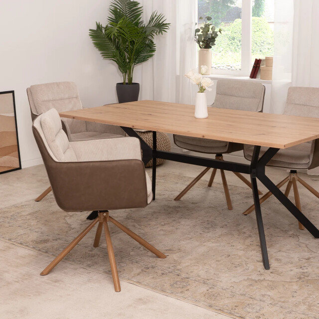 CaliCosy Set van 2 stoelen en houtdecor l63 cm logan 2929516 large