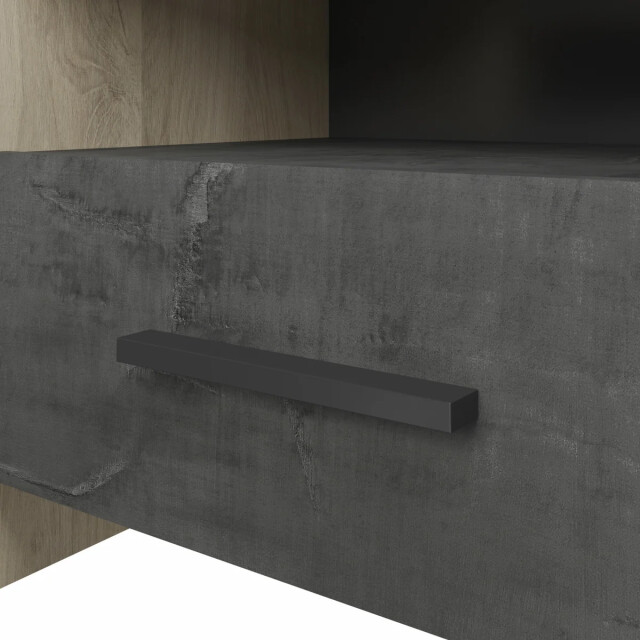 CaliCosy Nachtkastje 1 lade en 1 nis eiken en zwart decor l49,6 x h40 cm colorado 2929911 large