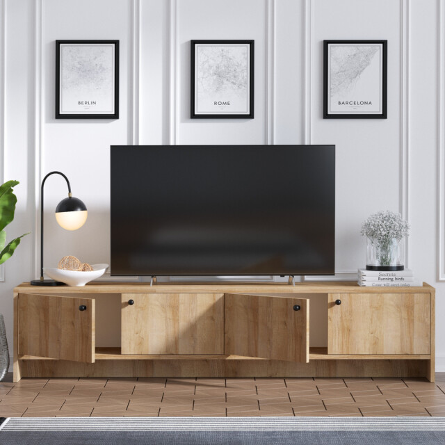 CaliCosy Tv-meubel 4 deuren in eikendecor l180 cm jimmy 3038925 large