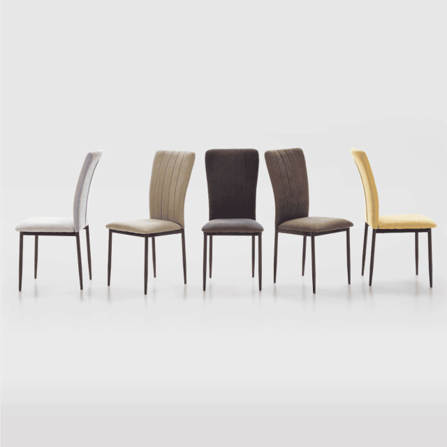 CaliCosy Set van 4 stoelen in stof met zwarte metalen poten l43 cm holly 3078803 large