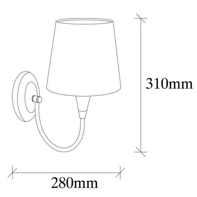 CaliCosy Wandlamp van antiek bronskleurig metaal en stof h31 cm pardo 3067164 large