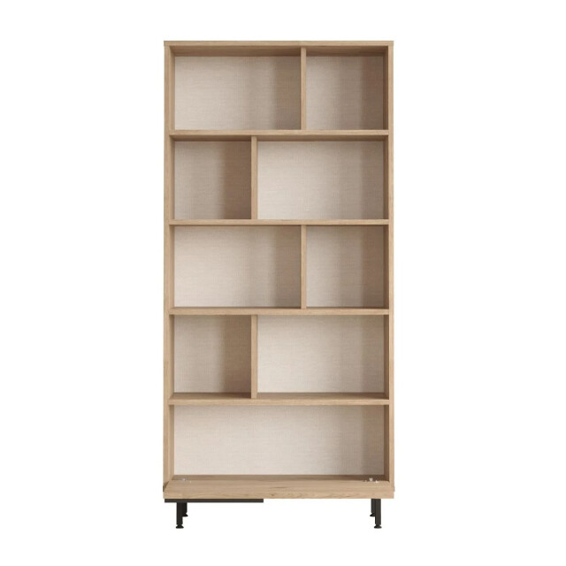 CaliCosy Rek 9 planken en 1 deur, eikenhouten decor en rotanprint h175,6 cm 2931972 large