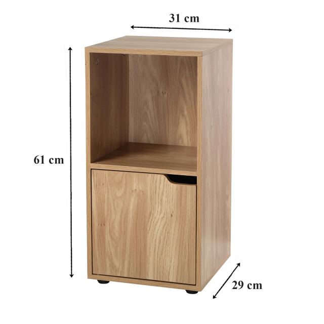 CaliCosy Set van 2 nachtkastjes met 2 compartimenten, houtdecor, 1 deur 2929586 large