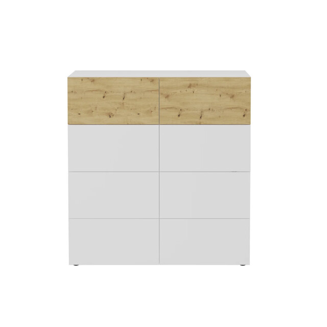 CaliCosy Buffet 8 laden glanzend wit en eikenhouten decor belm 5 l109 x h115 cm 2930611 large