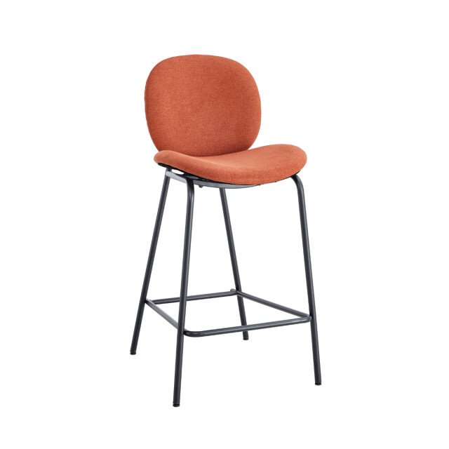 CaliCosy Set van 2 krukken in stof met zwarte metalen poten l43 cm cori 3079168 large