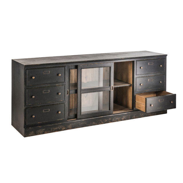 Signature Dressoir van massief hout en glas l280 cm amsterdam 3061024 large