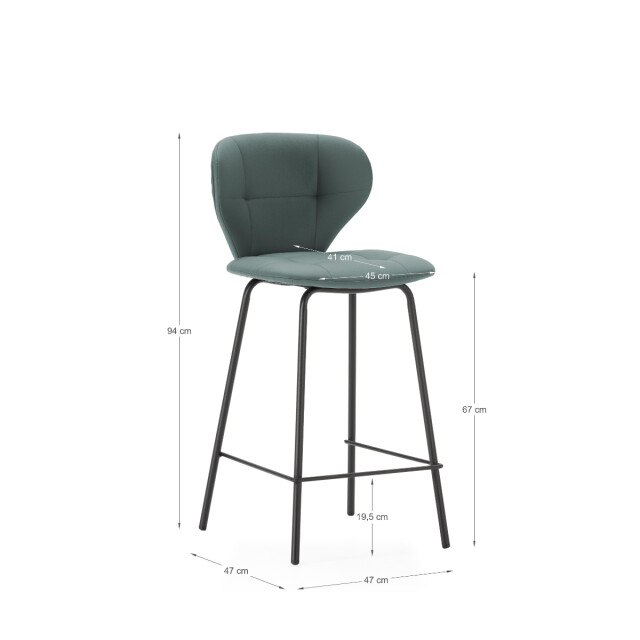 CaliCosy Set van 2 krukken met zwarte metalen poten h67 cm maura 3078783 large