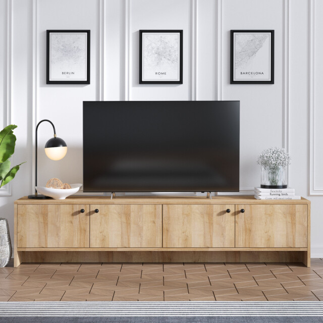 CaliCosy Tv-meubel 4 deuren in eikendecor l180 cm jimmy 3038925 large