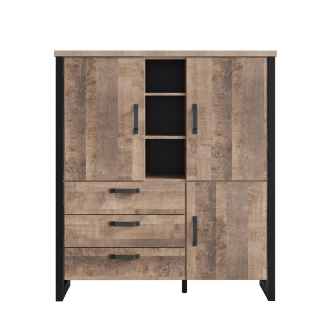 CaliCosy Groot hoog dressoir met 3 deuren, 3 lades en 3 open vakken l138 cm emile 3042321 large