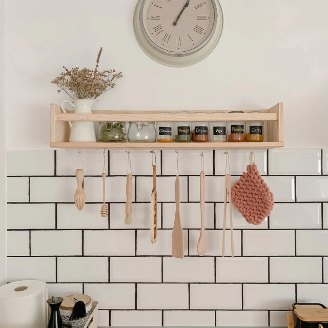 CaliCosy Wandplank van massief grenen l60 x h15 cm 2929450 large