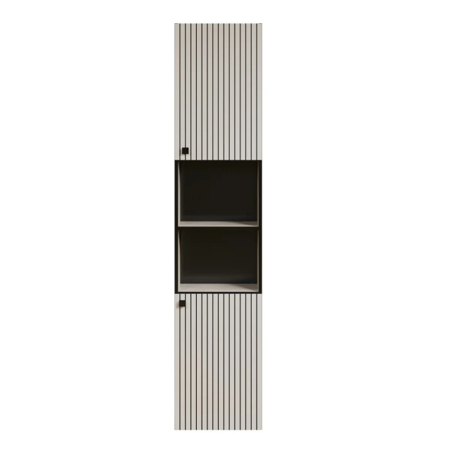 CaliCosy Geribbelde badkamerkolom met 2 deuren en 2 open vakken h186 cm purebliss 3042523 large