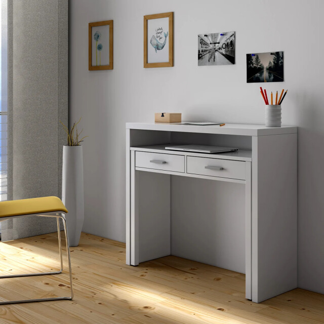 CaliCosy Uitschuifbare bureauconsole met 2 laden l100 cm consola 2936955 large
