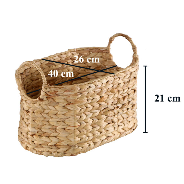 CaliCosy Kleine waterhyacint mand met handvatten h21 cm 2929110 large