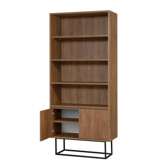 CaliCosy Plank met 3 planken en 2 deuren, walnootdecor, h182 cm rea 2931971 large