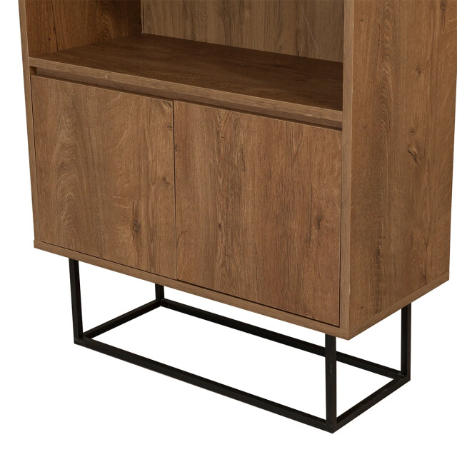 CaliCosy Plank met 3 planken en 2 deuren, walnootdecor, h182 cm rea 2931971 large