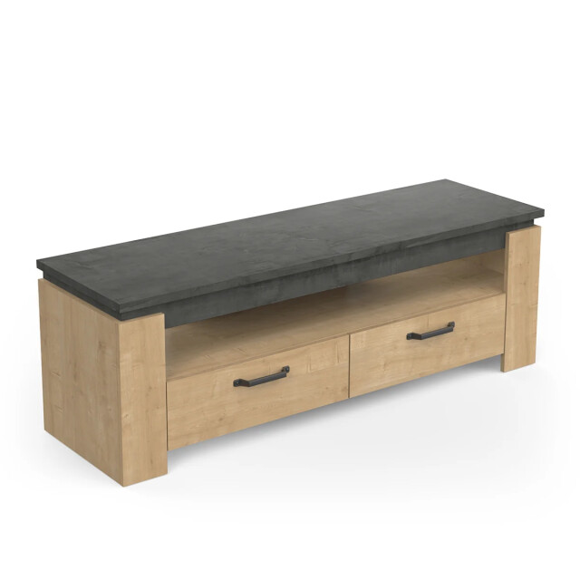 CaliCosy Tv-meubel 2 laden eiken en antracietgrijs decor austin l140 cm 2930070 large