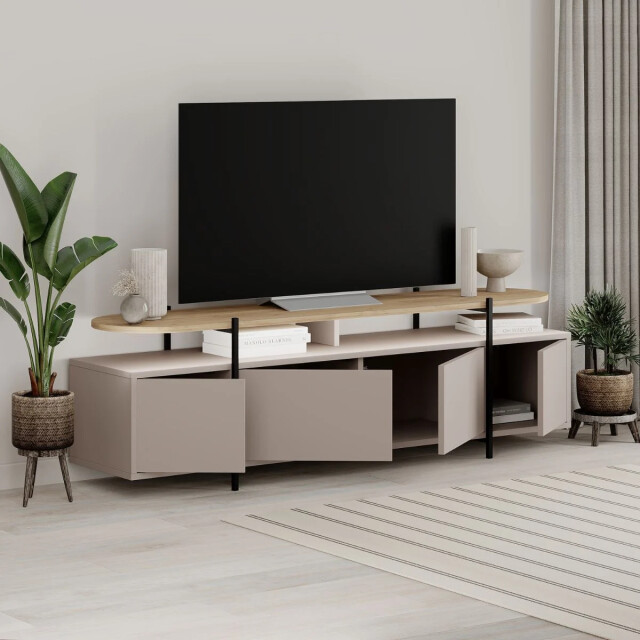 CaliCosy Tv-meubel 4 deuren en metalen poten l160 cm hinoa 2937374 large