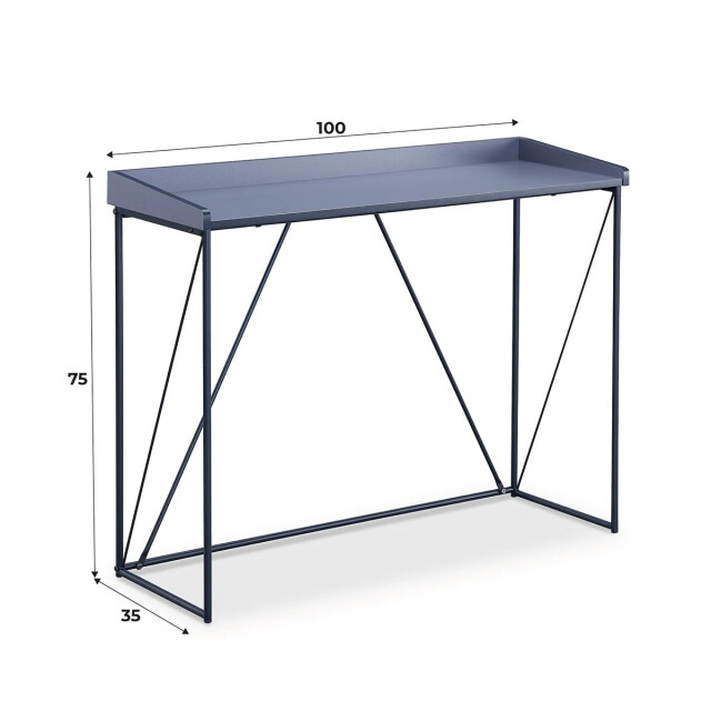 CaliCosy Console met zwarte structuur en grijs bovenblad 2929251 large