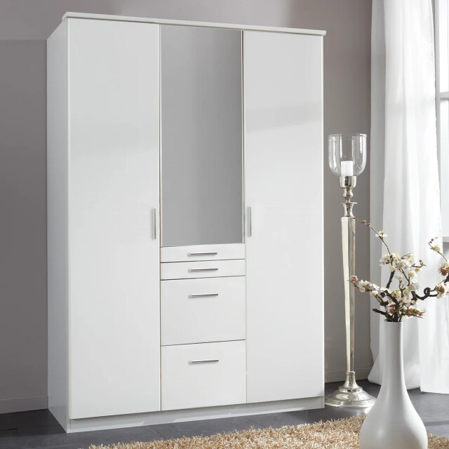 CaliCosy Kledingkast met 3 deuren waarvan 1 spiegel, 4 laden l135 cm 2937676 large