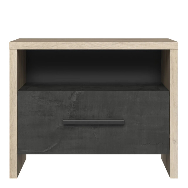 CaliCosy Nachtkastje 1 lade en 1 nis eiken en zwart decor l49,6 x h40 cm colorado 2929911 large
