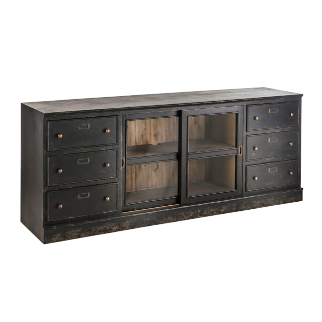 Signature Dressoir van massief hout en glas l280 cm amsterdam 3061024 large